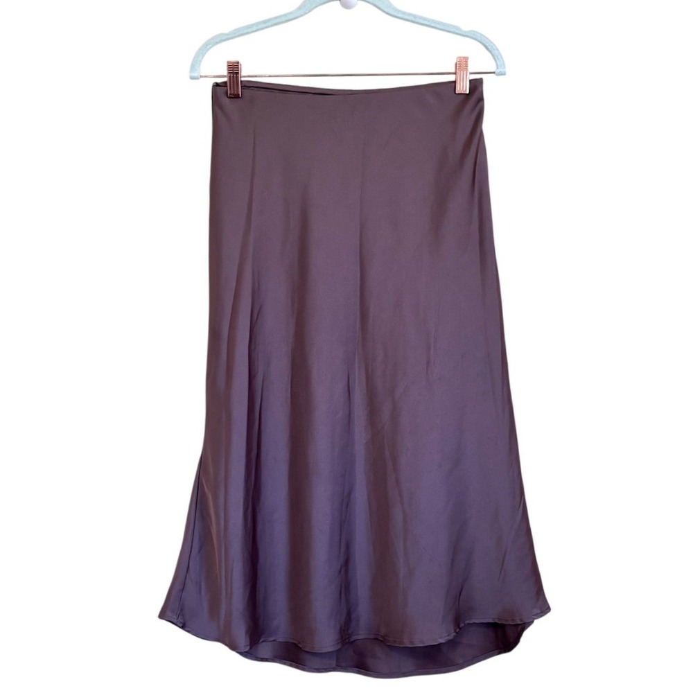 Nordstrom Rack Satin Bias Cut Midi Slip Skirt Size S Brown Quiet Luxury Y2K